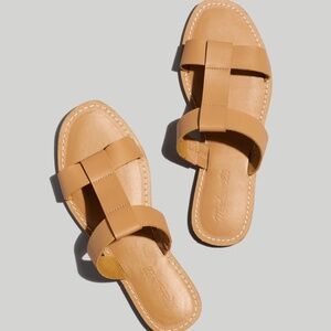 New without tag Madewell Boardwalk T-Strap Slide Sandal Size 7.5